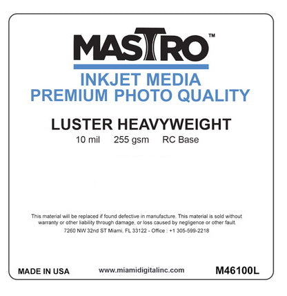 MASTRO 5x7" Photographic Cut Sheet Paper Lustre 100 per box 255 gsm