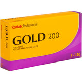 Kodak Professional Gold 200 Color Negative Film (120 Roll Film, 5-Pack) 1075597