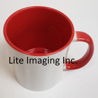 Sublimation Ceramic Mugs 11oz Grade AAA 36/Box Inner & Handle Red