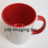 Sublimation Ceramic Mugs 11oz Grade AAA 36/Box Inner & Handle Red