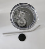Sublimation White Stainless Steel Water Bottle With Clear Slide Top Anti Stick Bottom & Straw 20OZ 600ML