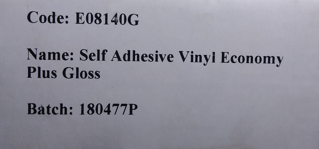 Self Adhesive Vinyl Economy Plus Gloss (25" x 40')