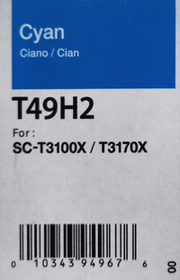 Epson Cyan T49H2 Sublimation Ink Bottle for SC-T3100X / T3170X Printer (140ml)