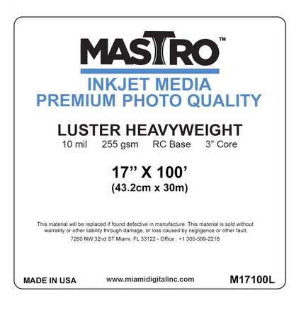 MASTRO 17x100' Inkjet Paper Luster 255 gsm