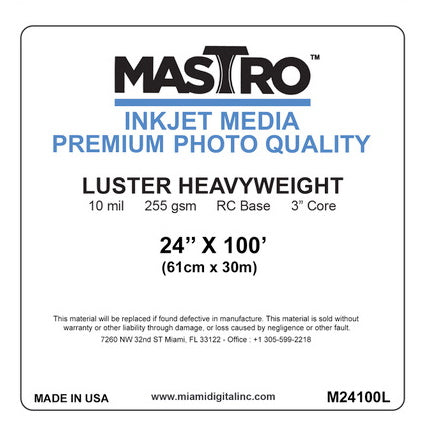 MASTRO 24x100' Inkjet Paper Luster 255 gsm