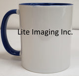 Sublimation Ceramic Mugs 11oz Grade AAA 36/Box Inner & Handle Light Blue