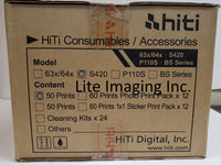 Hiti S420 4x6 Media Paper and Ribbon - 12 Pack of 50 (600 Prints)