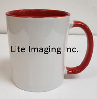 Sublimation Ceramic Mugs 11oz Grade AAA 36/Box Inner & Handle Red