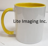 Sublimation Ceramic Mugs 11oz Grade AAA 36/Box Inner & Handle Yellow