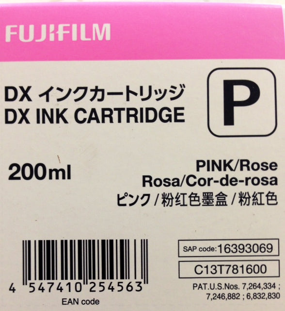 Fuji DX100 - Pink Ink Cartridge 200 ML *FREE SHIPPING*