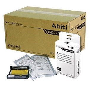 Hiti S420 4x6 Media Paper and Ribbon - 12 Pack of 50 (600 Prints)